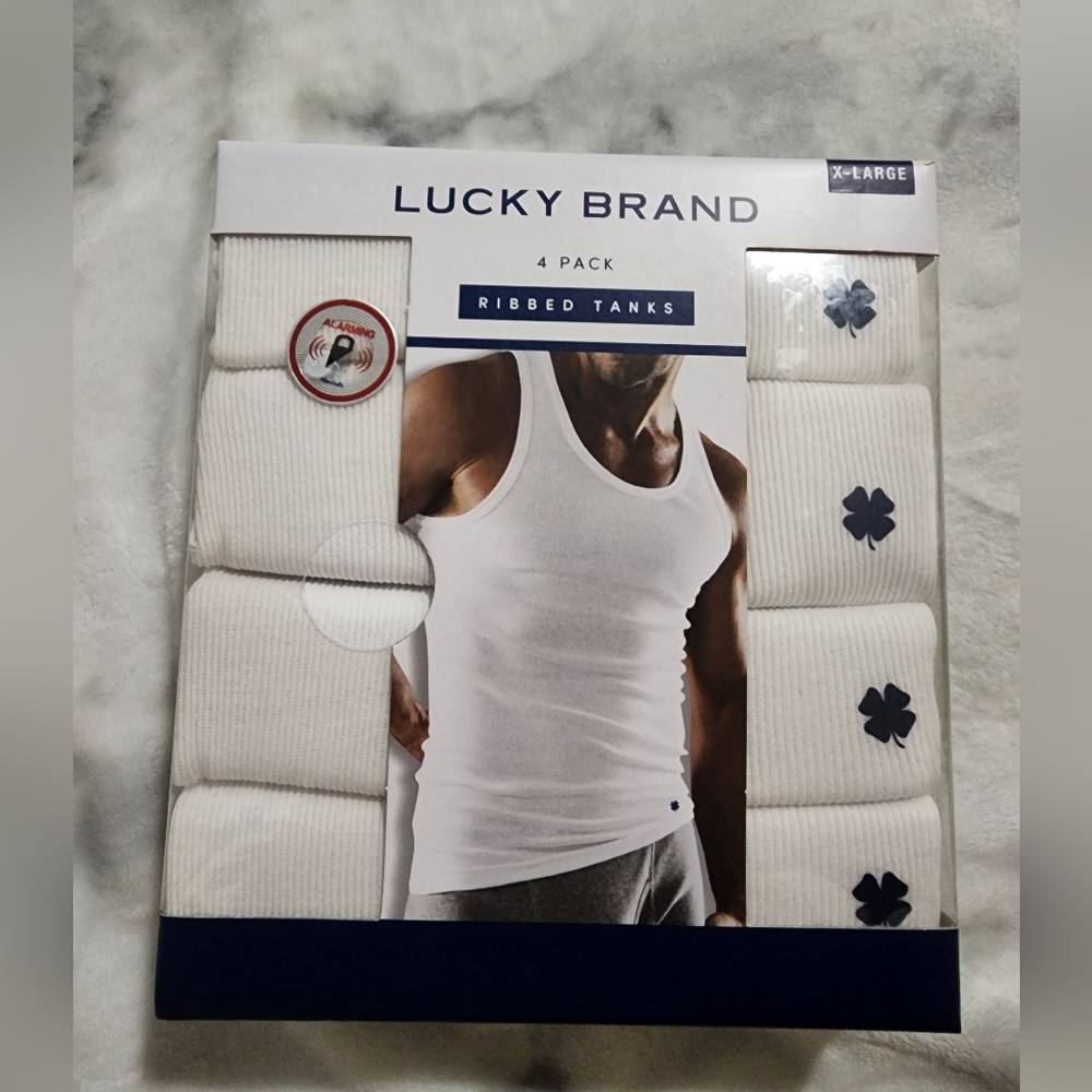 Lucky Brand Shirt Men's undershirt 4-pack ribbed tank top Size XL New